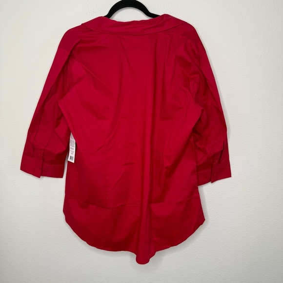 Lee Riders Red Button-Down 3/4 Sleeve Blouse Size 1X NWT - Picture 12 of 12